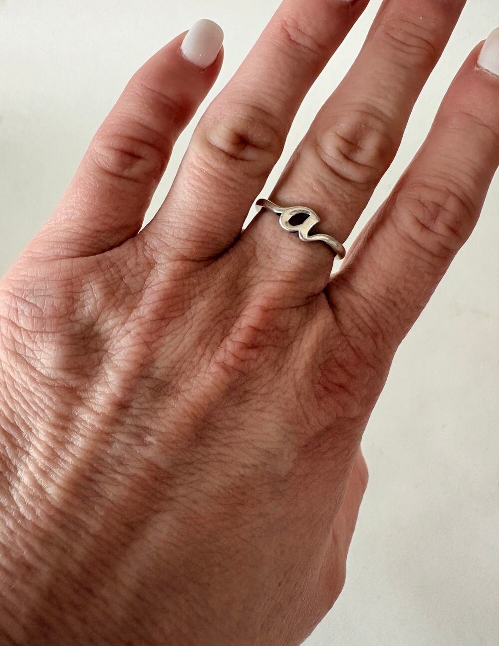 James Avery Size 7 Script Initial Letter A Ring Sterling Silver 925 stamped